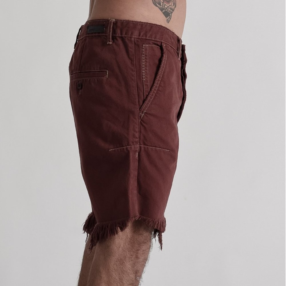 One Teaspoon BORDEAUX MR PINKS RELAXED STRAIGHT LEG SHORT Size 28 - Picture 4 of 15